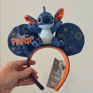 Disney parks Stitch Plush Ear Headband Disneyland Paris Mickey ears